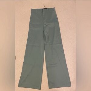 Zara "Moss" Green Wide-Leg Trousers